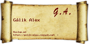 Gálik Alex névjegykártya